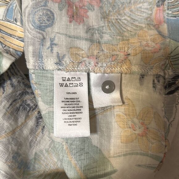 C&C XS Hawaiian Shirt Dress White Green Tropical Surf Boards Beach Toucan - Picture 10 of 10